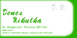 denes mikulka business card